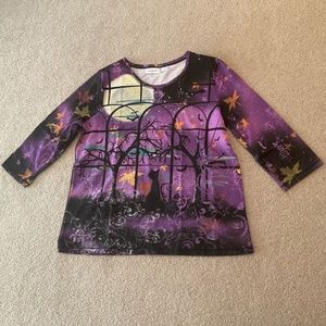 size xl, bust is 44” inches, only one, Halloween shirt with cat 🐈‍⬛ and bats 🦇